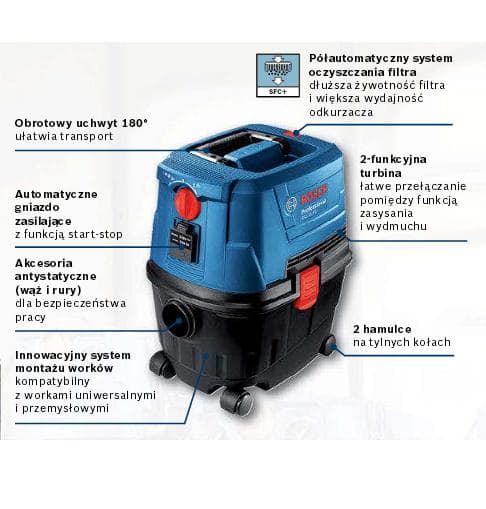 BOSCH Dammsugare 1100W 15L GAS 15 PS AUTOMATISK ETTUTTAG