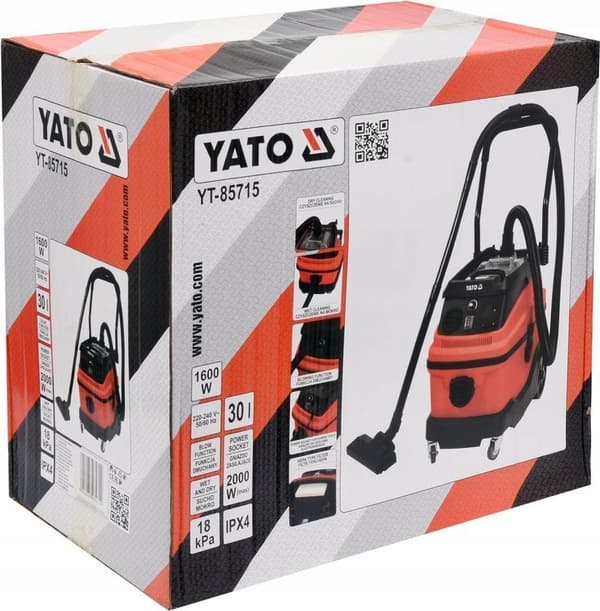 YATO WORKSHOP STØVSUGER 1600W / 30L Sort, Orange