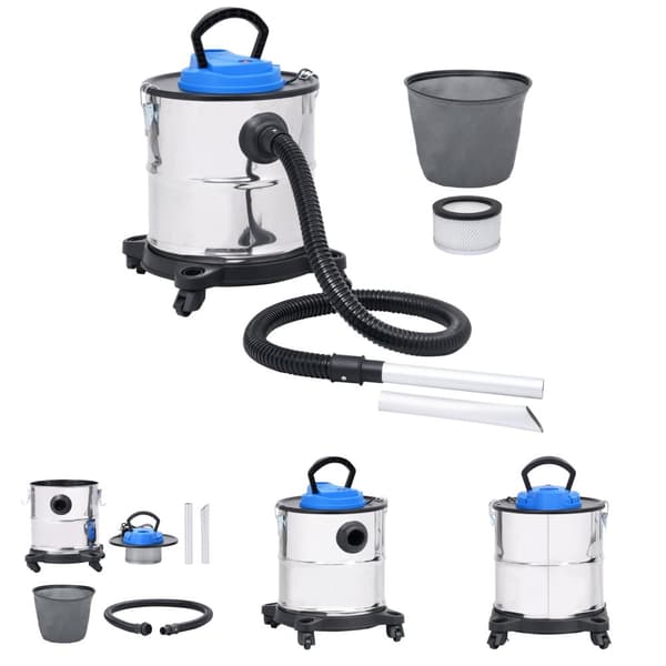 The Living Store askestøvsuger med HEPA-filter 1200 W 20 l rustfrit stål -  Vand– & støvsugere