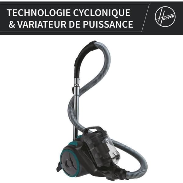 Påslös burkdammsugare - CANDY CAF34HM - 800 W - 2,5 L Kassett - 79 dBA - Tvättbart HEPA 13-filter