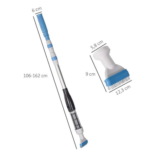 Rootz poolstøvsuger - Trådløs poolrens - Letvægts poolstøvsuger - Trådløs betjening - Høj sugekraft - Længdejusterbart håndtag - Ø6 x 106-162H cm - AB
