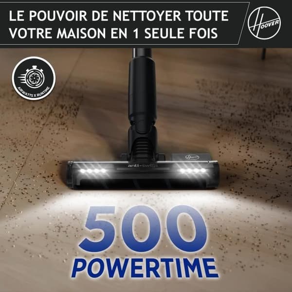 Sladdlös kvastdammsugare - HOOVER HF201P - Ultralätt, kraftfull 50AW, Special Turboborste för husdjur, Ultra Compact Technology x3