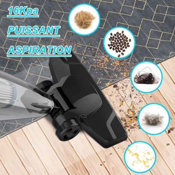 Trådbunden kvastdammsugare, kraftfull dammsugare, INSE, R3S, Blå, multifunktion 2 i 1, 1,75KG, 16KPa, 400W, stor kapacitet på 0,8L,