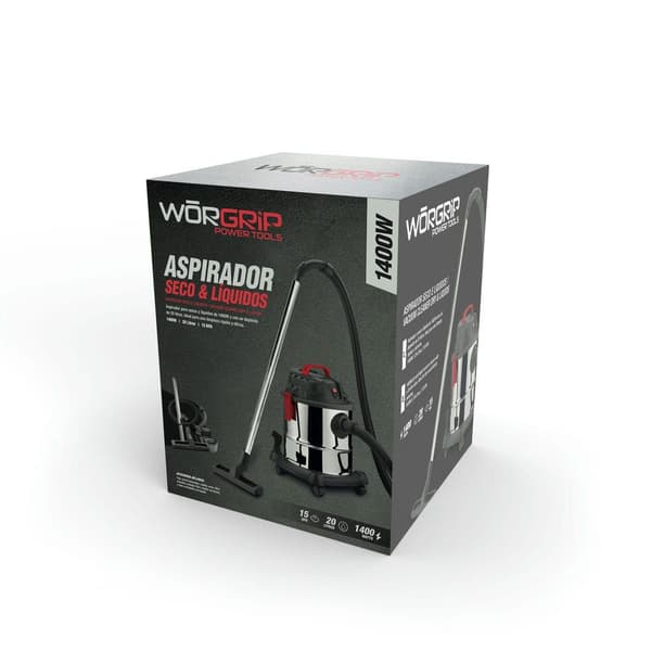 Worgrip Vådt-/tørstøvsuger 20l 1400w