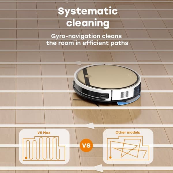 ZACO V5 Max robotdammsugare med moppningsfunktion, 3000 Pa, app-kontroll & Alexa, guld