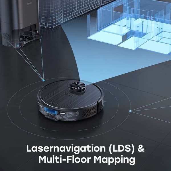 ZACO A10 Pro robotstøvsuger med moppefunktion og sugestation, 3000Pa, lasernavigation
