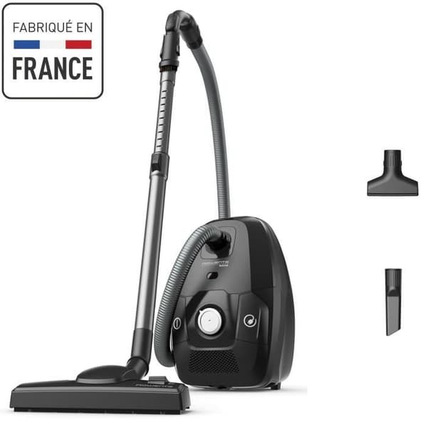 ROWENTA Green Force Max Silence Dammsugare med påse, 4,5 L, 900 W max, 65 dB(A), Miljöansvarig, Tillverkad i Frankrike, Svart RO6136EA Svart