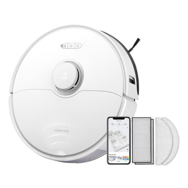 Roborock S8 -Vit Robotdammsugare- 6000Pa- Dubbelborste- Sonic Vibration- 3D Structured Light- S7 Upgrade