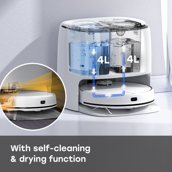 ZACO M1S robotdammsugare med moppfunktion, tvättstation & automatisk lyft av moppen, 3200Pa