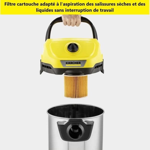 KARCHER WD 3 S V-19/4/20 våt- och torrdammsugare - 19 L tank i rostfritt stål - 1000W (Fläktfunktion)