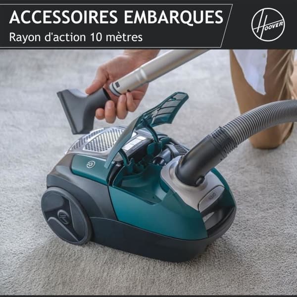 Kanisterdammsugare med påse - HOOVER - HE530ALG - 700 W - 4 L - 65 dBA - Special för djur och allergier
