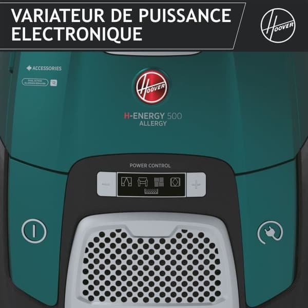 Kanisterdammsugare med påse - HOOVER - HE530ALG - 700 W - 4 L - 65 dBA - Special för djur och allergier