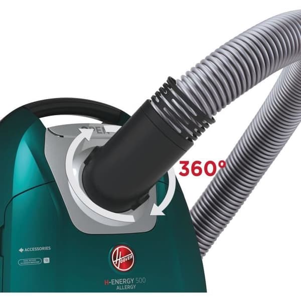 Kanisterdammsugare med påse - HOOVER - HE530ALG - 700 W - 4 L - 65 dBA - Special för djur och allergier