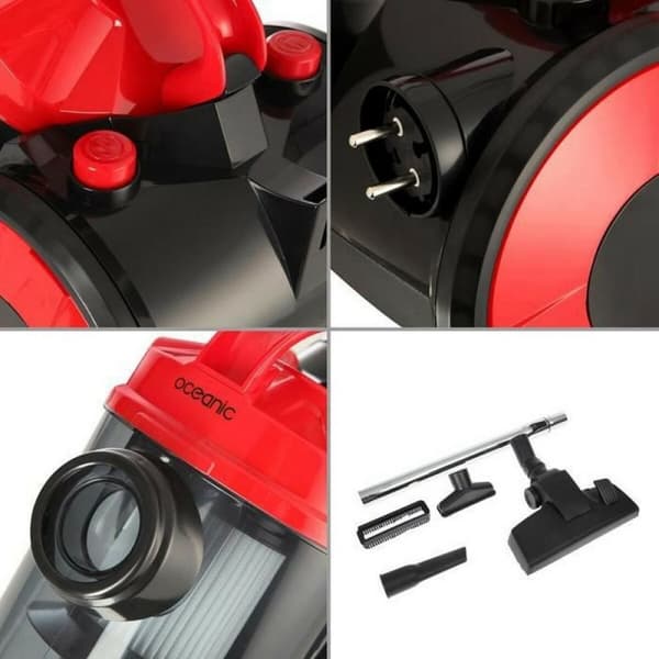 Pussiton pölynimuri Oceanic VC10RBAX2 Musta Punainen rouge 700 W