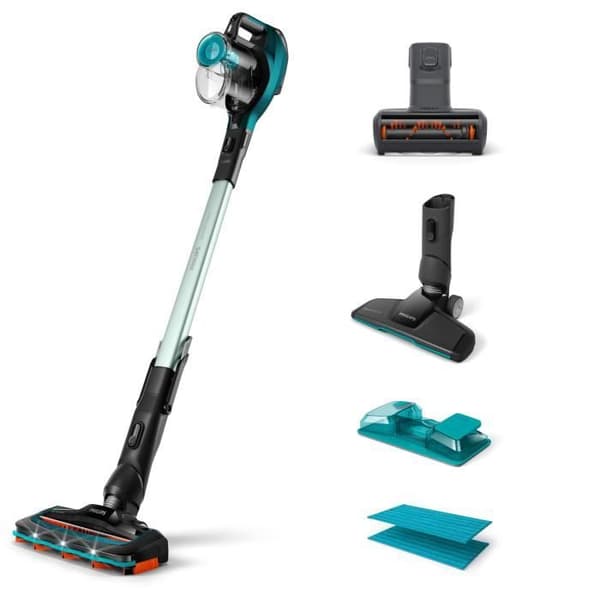 Sladdlös dammsugare - Philips - SpeedPro Aqua - 3-i-1 - Batteritid 50 min - 180° sug Metallisk