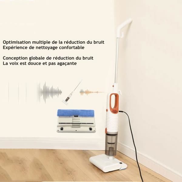Kraftfull sladdad kvastdammsugare med 4,65 m lång kabel, 3 i 1 påslös handdammsugare 400W/19Kpa sug, HEPA-filtrering
