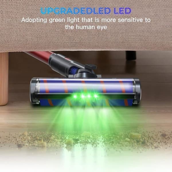 Borste kompatibel för Dyson V7 V8 V10 V11 V15 V16, direktdriven rengöringsturboborstetillbehör med 4 LED-lampor