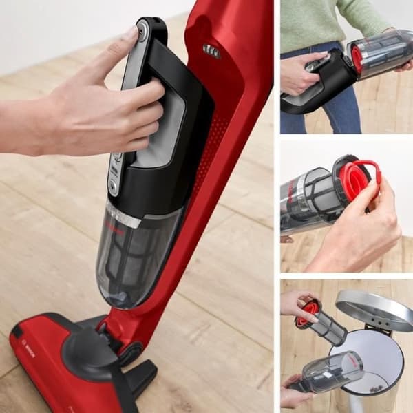 Bosch Serie 4 BBH3ZOO28 upprättstående dammsugare och elektrisk sopborste Batteri Torr Utan påse 0,4 l Svart, Röd 2,15 Ah