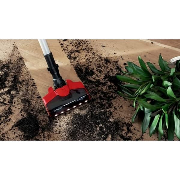 Bosch BBS711ANM stav støvsuger & elektrisk kost Batteri Dry Poseløs 0,3 L Sort, Rød, Rustfrit stål