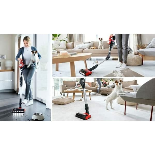 Bosch BBS711ANM stav støvsuger & elektrisk kost Batteri Dry Poseløs 0,3 L Sort, Rød, Rustfrit stål