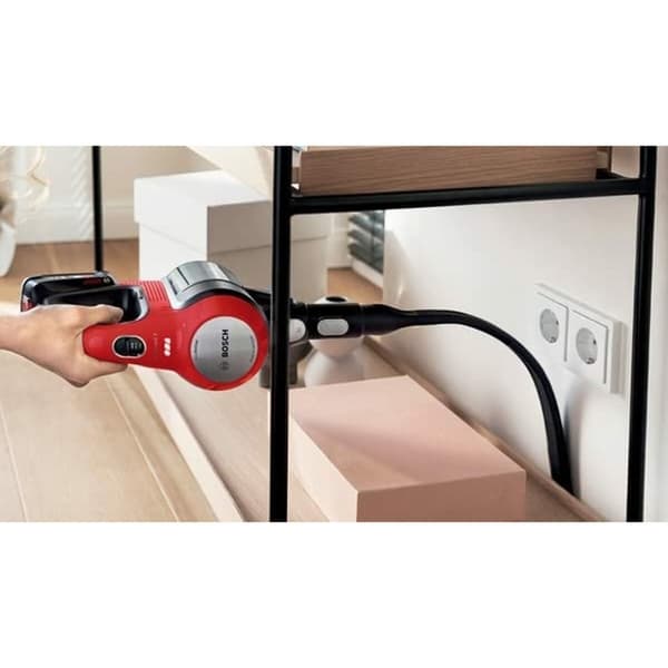 Bosch BBS711ANM stav støvsuger & elektrisk kost Batteri Dry Poseløs 0,3 L Sort, Rød, Rustfrit stål