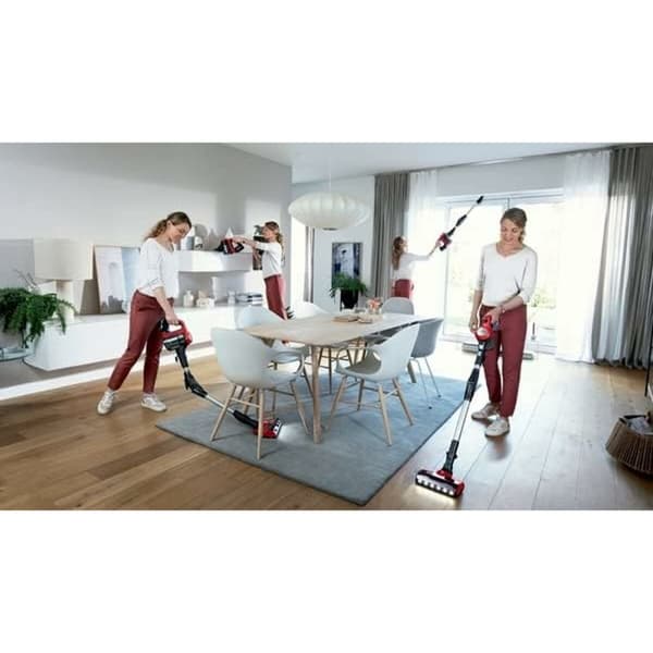 Bosch BBS711ANM stav støvsuger & elektrisk kost Batteri Dry Poseløs 0,3 L Sort, Rød, Rustfrit stål