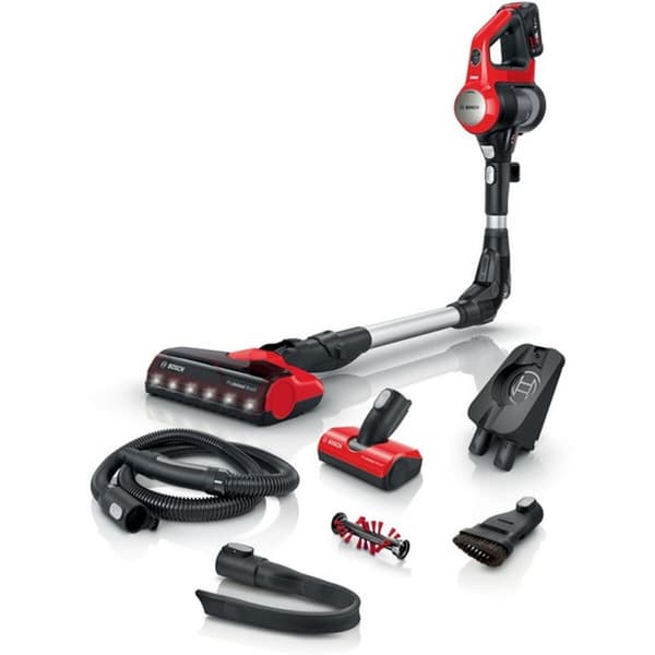 Bosch BBS711ANM stav støvsuger & elektrisk kost Batteri Dry Poseløs 0,3 L Sort, Rød, Rustfrit stål