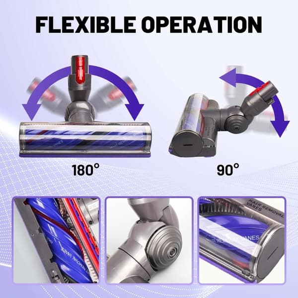 INF Munnstykke og børstehode for Dyson V7, V8, V10, V11, V15, SV10, SV11, SV12, SV14 støvsugere, uten floker 0
