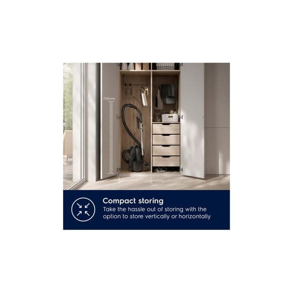 Electrolux Canister dammsugare med påse Electrolux 600 EB61C1UG Urban Grey