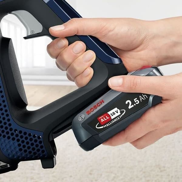 Bosch Serie 6 BBS611MAT upprättstående dammsugare och elektrisk sopborste Batteri Torr Utan påse 0,3 l Blå 2,5 Ah