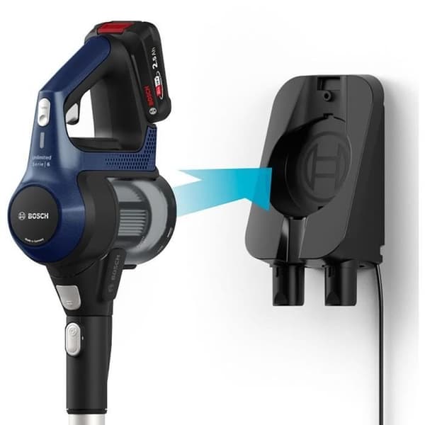 Bosch Serie 6 BBS611MAT upprättstående dammsugare och elektrisk sopborste Batteri Torr Utan påse 0,3 l Blå 2,5 Ah