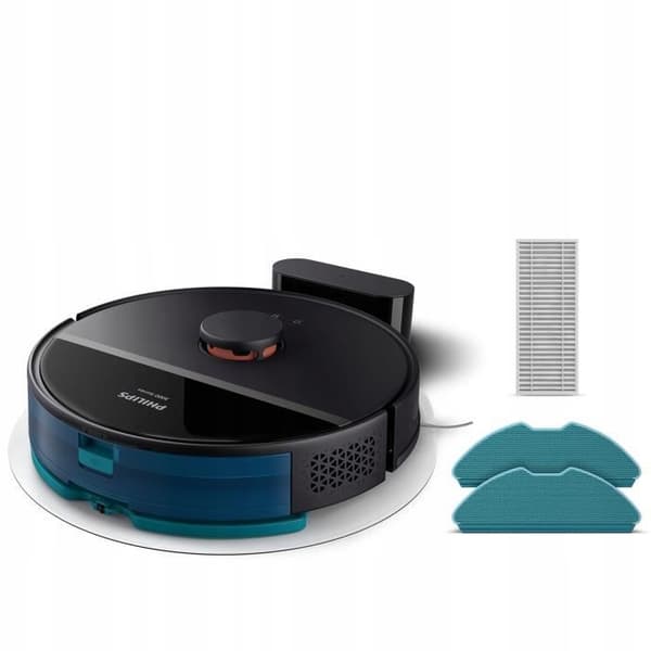 Philips HomeRun Series 3000 Aqua Robot Dammsugare + golvrengöring, batteri upp till 200 min, 4 lägen, svart (XU3000/01)