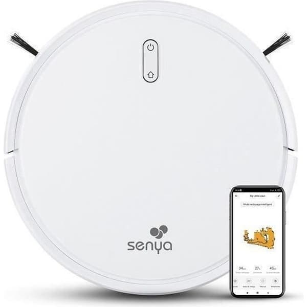 SENYA Connected robotdammsugare och mopp - 120 min autonomi - Djurhår - Vit - My Little Robot