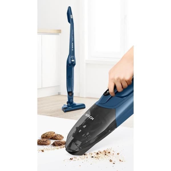 Sladdlös stickdammsugare - BOSCH BBHF216 - 16 V max. - Litiumbatteri - 36 min - Integrerad bordsdammsugare - Blå