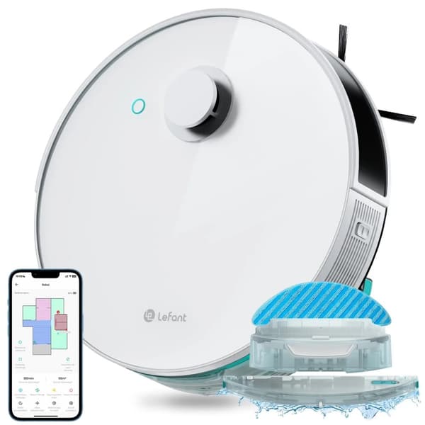 Lefant N3 Robotstøvsuger, 4000Pa Sugeeffekt, Smart Lidar Navigation,EU, N3-Sort