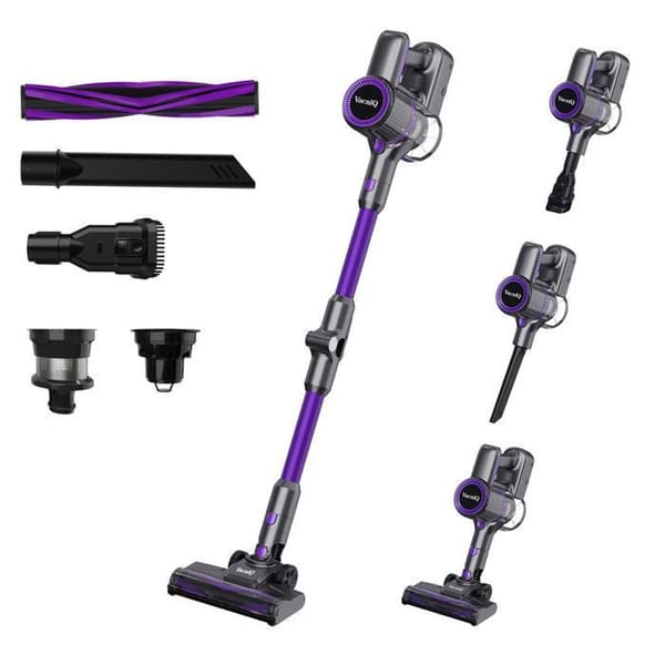 Sladdlös kvastdammsugare-N79-35000Pa-6 i 1-6 lager filtrering-65 DB-lila