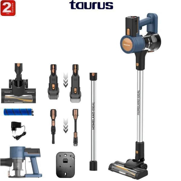 Stavdammsugare - Taurus - 948934000 - Trådlös - 150 W - HEPA Svart, Blå