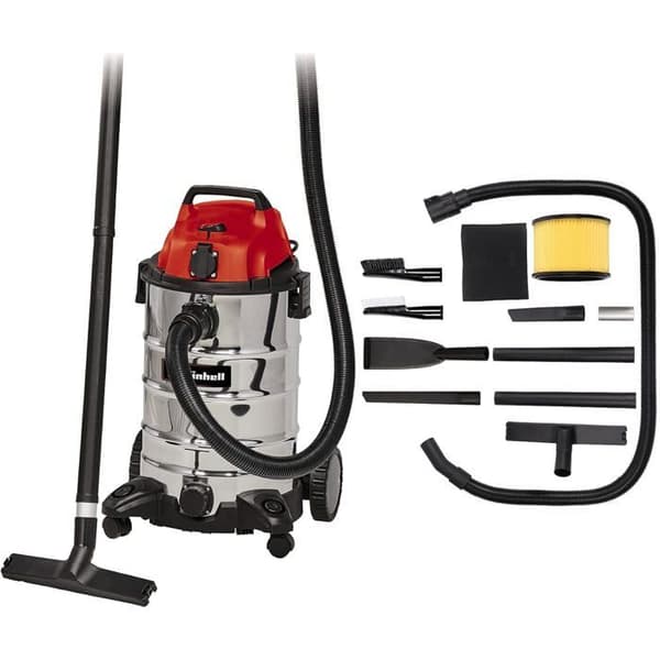 Sugaresor för vatten och damm - Einhell - TC-VC 1930 SA - 1500 W - Rostfri ståltank 30 L - Tillbehör ingår