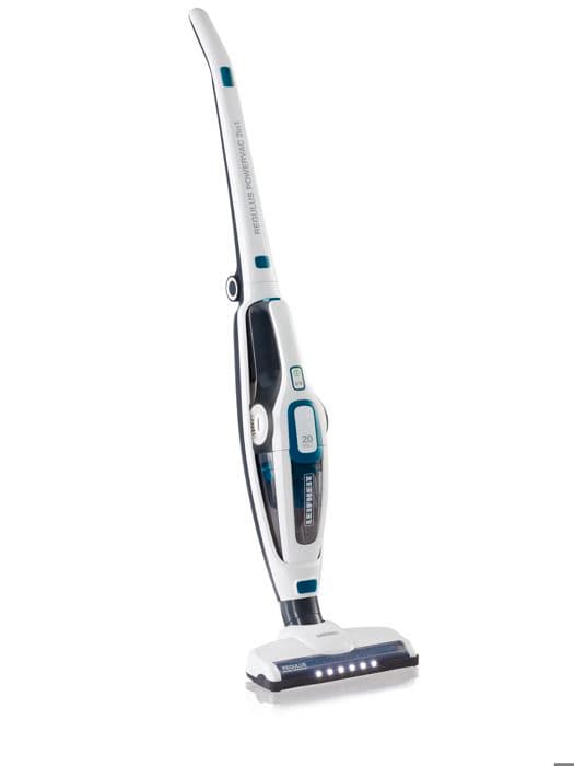 Trådlös 2-i-1 golvdammsugare Leifheit Regulus PowerVac 11925, multifunktionell dammsugare 20V, batteritid 40min, vit