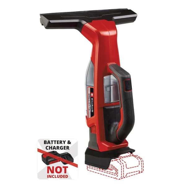 Einhell Fönsterputsare utan sladd BRILLIANTO Solo Power X-Change (18 V, sugmunstycke på 28 cm) Levereras utan batteri eller laddare. Svart, Röd