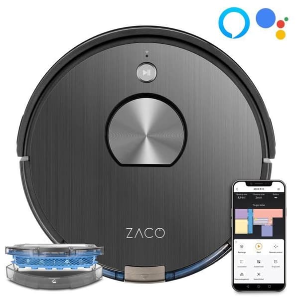 ZACO A10 501903 Ansluten vakuum- och mopprobot - 3D-laserteknik - Upp till 120 minuter - 72 dB - 22W