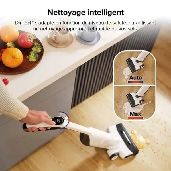Roborock Flexi Lite - våt- och dammkvastdammsugare - FlatReach™-design - 17 000 Pa automatisk rengöring/torkning