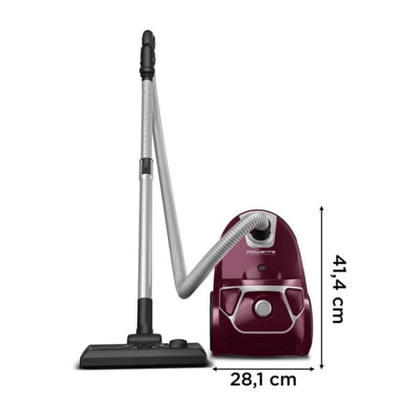 Rowenta RO3969EA 3L 750W Easy Brush Bordeaux Silver Bag Dammsugare - ROWENTA - Torr - 3L - Sektor