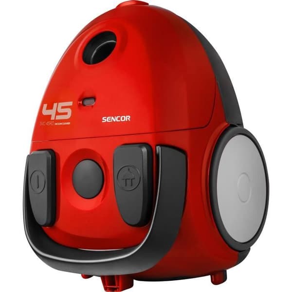 Kapseldammsugare med påse - SENCOR - SVC 45RD-EUE3 - 850 W ECO-motor - 79 dBA - 1,5 L - Röd