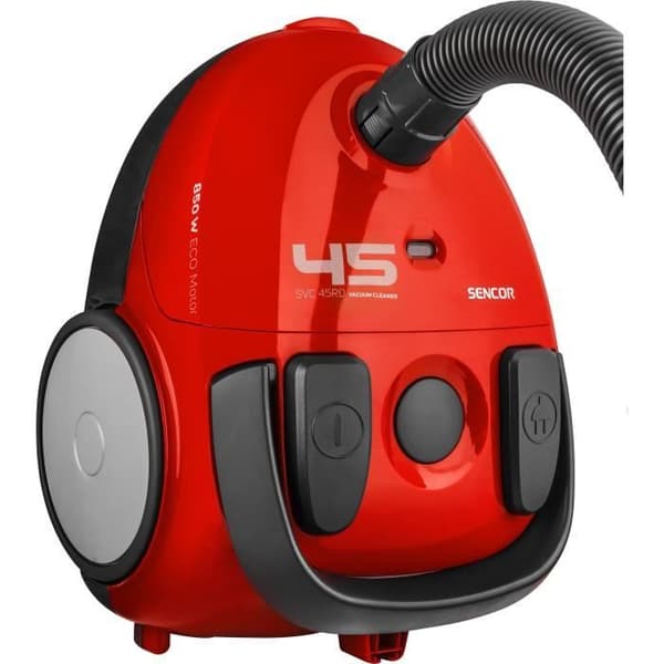 Kapseldammsugare med påse - SENCOR - SVC 45RD-EUE3 - 850 W ECO-motor - 79 dBA - 1,5 L - Röd