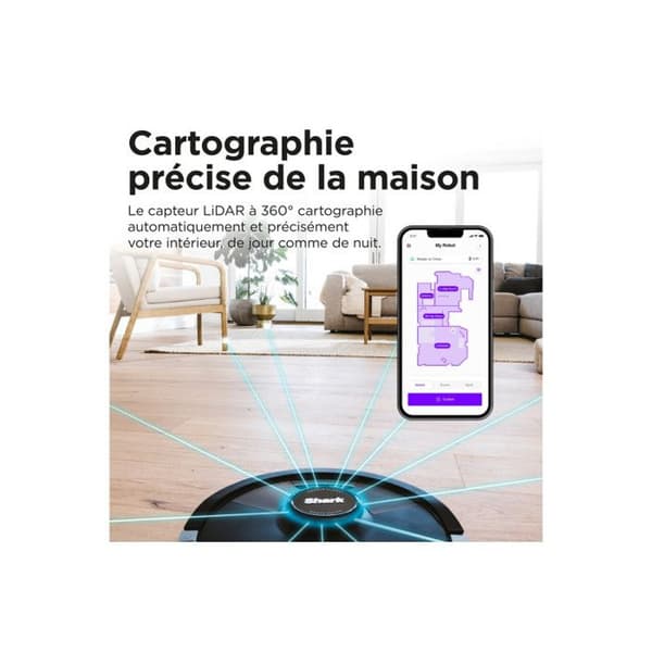 Robotdammsugare - Shark - Matrix Plus - 2 i 1 - Trådlös - Autonomi 85 min