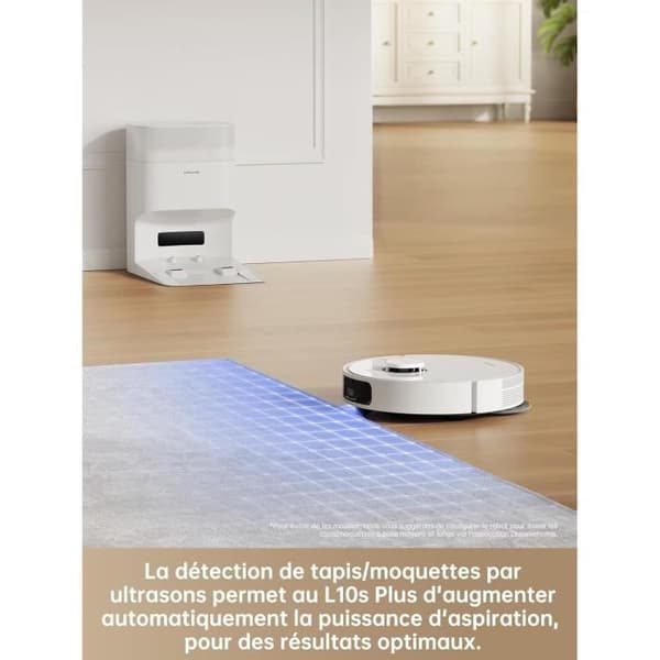 DREAME L10sPlus - Robotdammsugare med Automatisk Tömning - 5200 mAh - Sugkraft på 7000 Pa - 4L Säckar