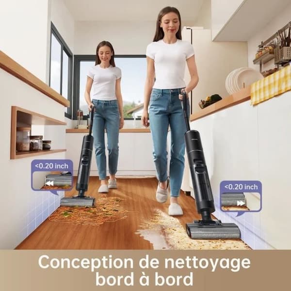 Dreame H12 Pro Cordless Wet and Dry Smart Cleaner Stick Dammsugare, självrengörande borste, LED-skärm, 900 ml vattentank