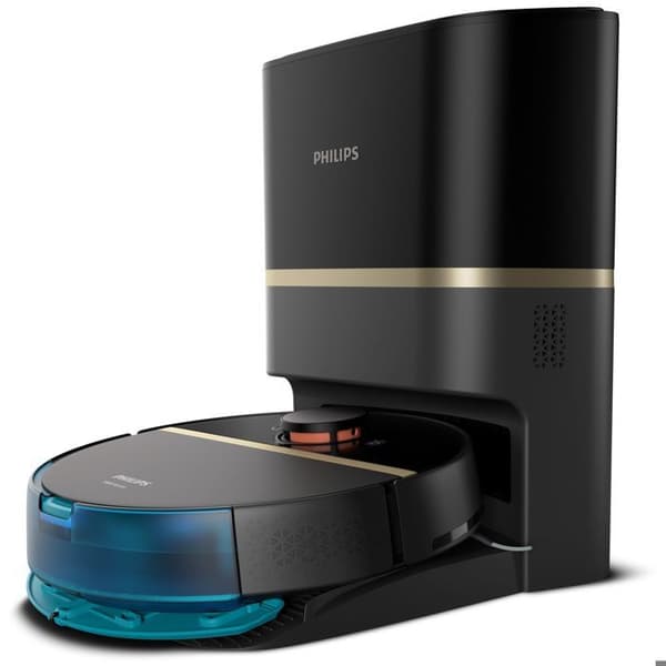 Philips 7000-serien HomeRun Aqua Robotdammsugare, rengöring, batteri upp till 180 min, 4 lägen, svart (XU7100/01) Svart, Guld