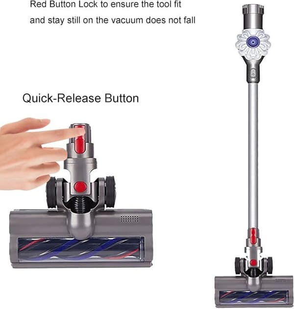 Borste för Dyson V8 V7 V10 V11 dammsugare, dammsugarhuvudtillbehör för Dyson med 2 ersättningsrullar och 4 automatiska LED